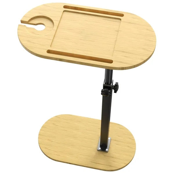 C-Shaped Bathtub Tray Table With Adjustable Height 360 Rotatable Desktop Freestanding Bath Caddy Against Wall Couch Bed Sofa Side Table